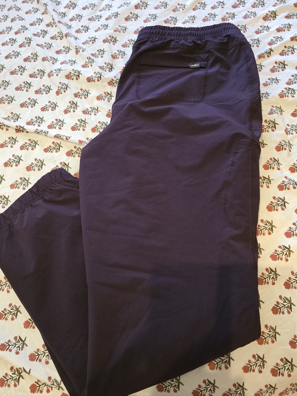Lined Elastic-Waist Purple Utility Pants - Picture 2 of 5